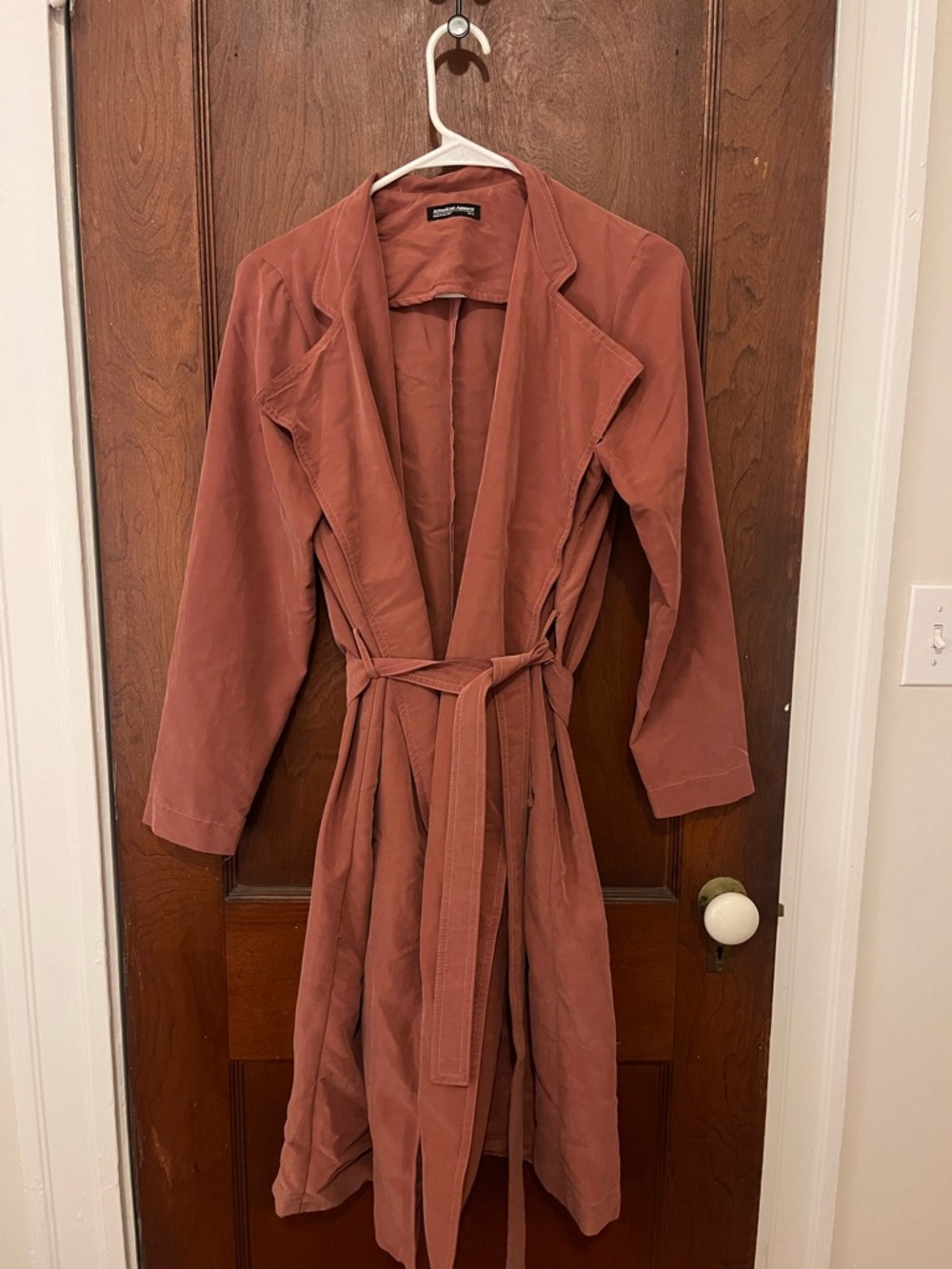 American Apparel Rust Wrap Trench Coat